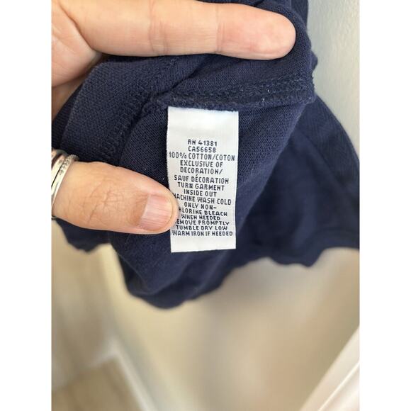 Polo Ralph Lauren Navy Blue 67 Embroidered Yellow Logo Rugby Polo Shirt Size XXL - Picture 8 of 8